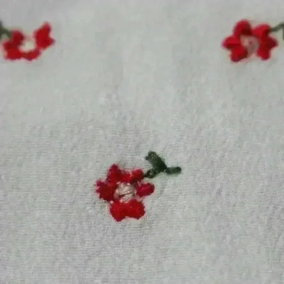 EMBROIDERED Cottagecore Cropped Tie Shoulder Floral Tank Top Relaxed Fit Women S - Picture 5 of 10